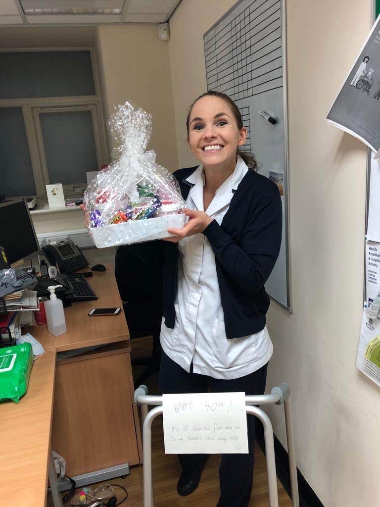 EmmaEll77608525's tweet photo. Thanks to my lovely colleagues for my 40th birthday cake and gifts! A fantastic team to work with x https://t.co/rDX6exPlQa