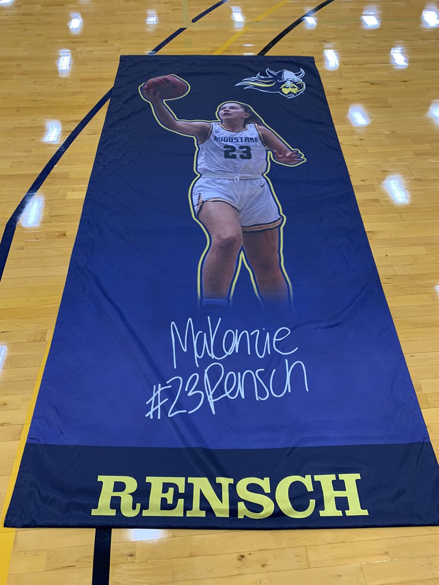AugieWBB's tweet photo. AU students move in tomorrow and the 2020-2021 school year is here! So it was time for the new banners to go up 🏀 

Welcome the PGs/wings to the practice gym wall:

Kenzie Rensch #23 @KenzieRensch 
Grace Geffre #35 
Lauren Sees #22 @laurensees20 

#BuildingChampions https://t.co/Ckm0em76i0