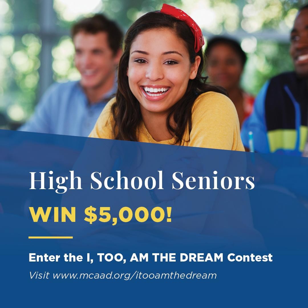 AdvanceTheDream's tweet photo. Are you a rising high school senior who would like a chance to win $5,000? Enter your poem, essay, spoken word transcript, or short story in the I, Too, Am the Dream Contest. Visit https://t.co/LAuXoStsNS for information. https://t.co/mvITZjonjO