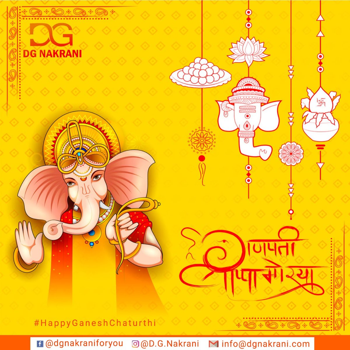 nakrani_g's tweet photo. Nothing can replace the peace and happiness that Ganesha brings to our homes each year. Here's celebrating the birth anniversary of the adorable son of Shiva and Parvati. 
Happy Ganesh Chaturthi.
.
#HappyGaneshChaturthi #GaneshChaturthi2020 #GanpatiBappaMorya #dgnakrani https://t.co/n6LzIxeOHG