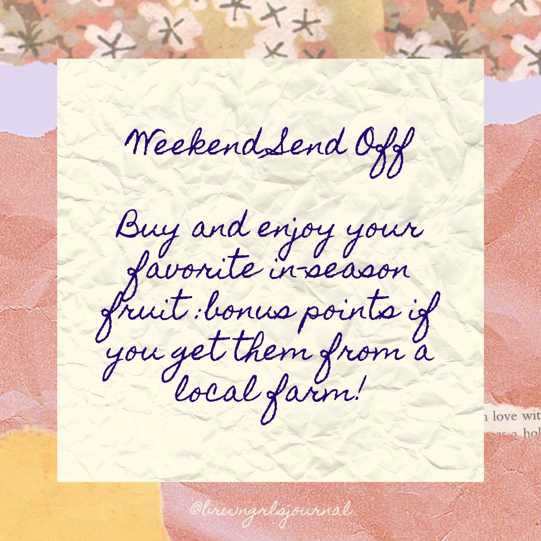 brwngrlsjournal's tweet photo. Happy Friday everyone! Is there a (socially distant and masked) trip to the farmer's market in your future? Check out our #WeekendSendOff for something to sweeten your week! 🍉🍒🍓🍑🥭🍌 https://t.co/AGyXi7fbiE