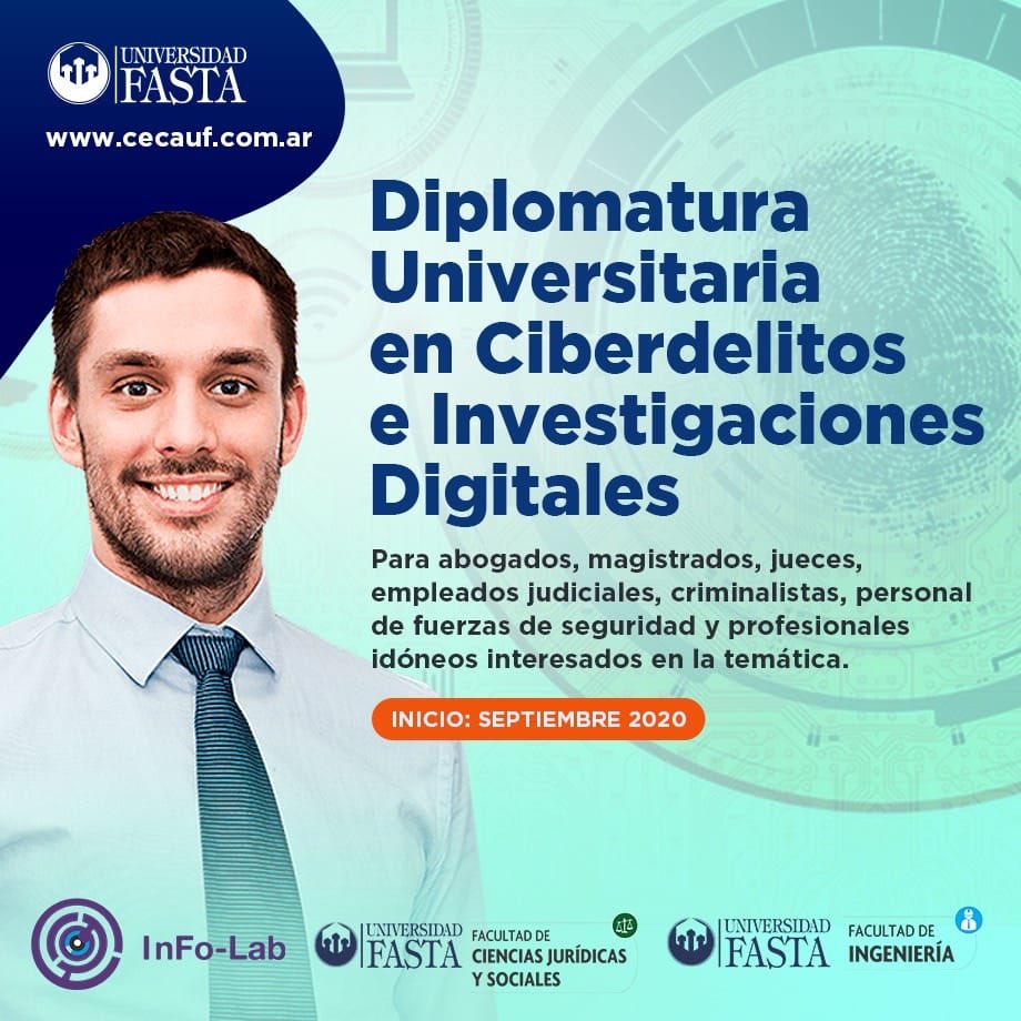 Diplomatura Universitaria en Ciberdelitos e Investigaciones Digitales 📲💻

Destinada a abogados, magistrados, jueces, empleados judiciales, criminalistas, personal de fuerzas de seguridad y profesionales idóneos interesados en la temática

Inscripción:
cecauf.com.ar/sitio/courses/…