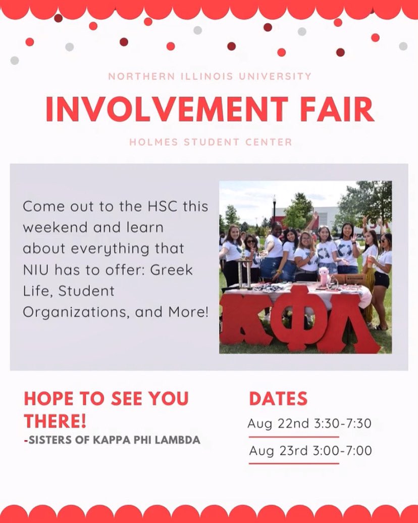 We look forward to seeing you at the involvement fair, don’t forget your mask ✨