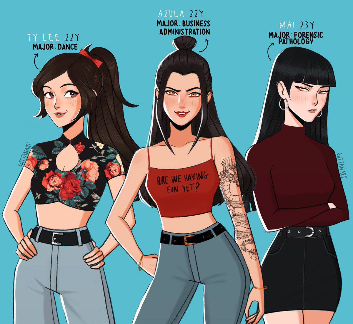 all of my modern avatar university au ❤️#atla #avatar