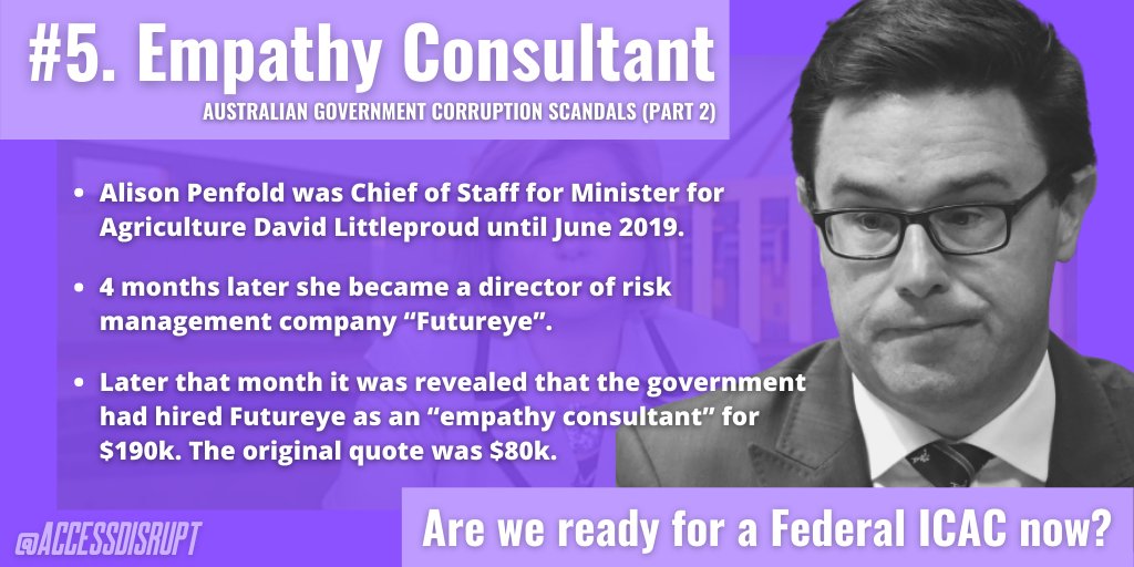 Australian Government Corruption Scandals **PART 2** #EmpathyConsultant,  @futureye &  @D_LittleproudMP,  @Pennifold  #ICACNow 5/11