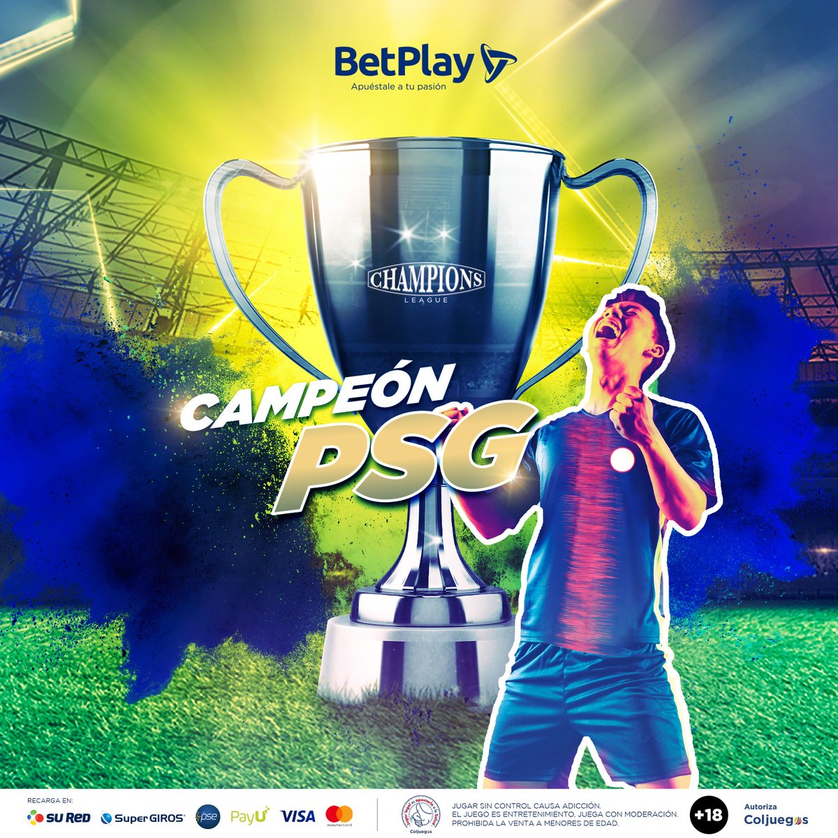 BetPlayCO's tweet photo. 🏆 Empecemos la previa de la #ChampionsLeague pronosticando ¿Quién será el campeón? 🏆
🔁 RT: PSG
❤️ Corazón: Bayern
#ModoFinalConBetPlay ⚽️ https://t.co/jOzPGqqgmH https://t.co/TrwecsnlqS