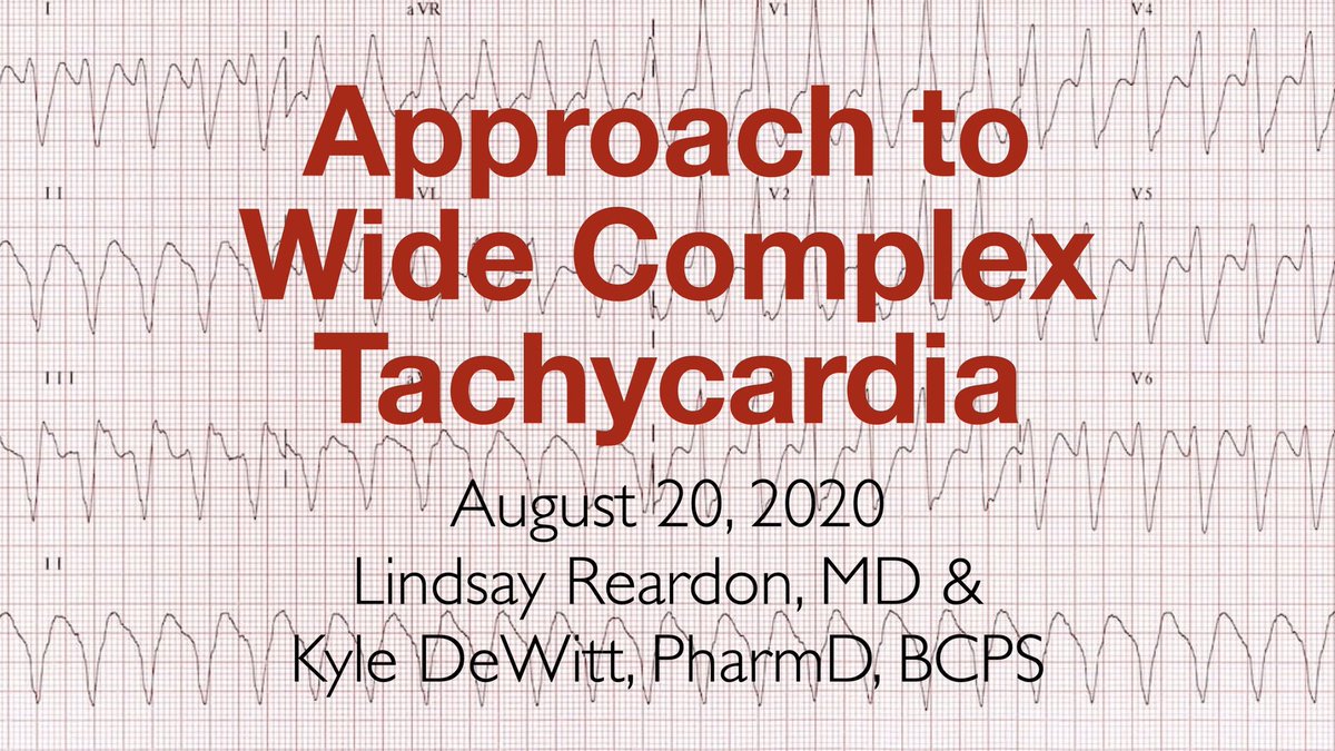 UVMEmergencyMed's tweet photo. Lindsay Reardon @SonoSnowbunny & Kyle Dewitt @EmergPharm team up to present an approach to WCT at #UVMdidactics Look for critical hyperK, WPW & don’t miss TCA overdose. Evidence for procainimide wins over amio. Consider electrical CV as a 1st line. #UVMEM https://t.co/x5tR0F21di