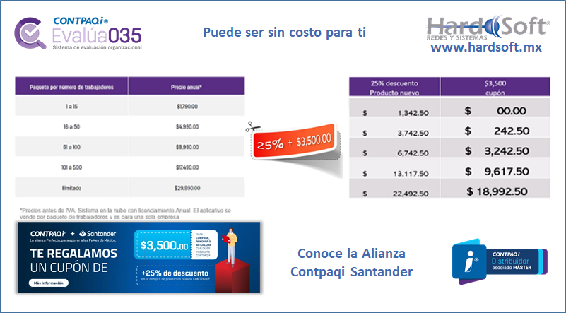 HardSoftmx's tweet photo. CONTPAQi® Evalúa035 … puede ser sin costo para ti - https://t.co/T6LeDMwGO9 https://t.co/7FWXMn2vi8