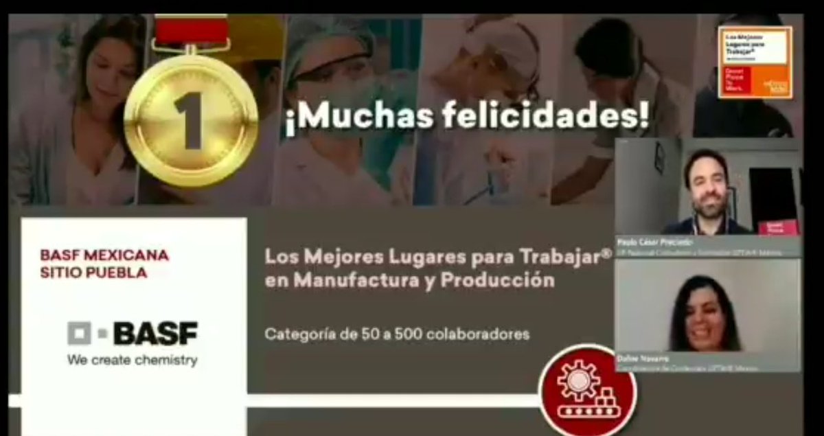 En <a href="/BASF_Mexico/">BASF México, CA & C</a> Sitio Puebla 🇲🇽 SABEMOS TRABAJAR EN EQUIPO. Encabezados por #AntarMendoza y <a href="/javier_islas/">Luis Javier Silva Islas</a> Hemos logrado un BIENESTAR COMPARTIDO Así GANAMOS  el 1°lugar🥇del Ranking a Nivel Nacional de Great Place to Work Categoría de 50 a 500 Colaboradores🇲🇽 💯% #OrgulloCetemista