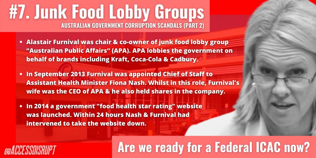 Australian Government Corruption Scandals **PART 2** #JunkFoodLobbyGroups,  @SenatorNash  #ICACNow 7/11