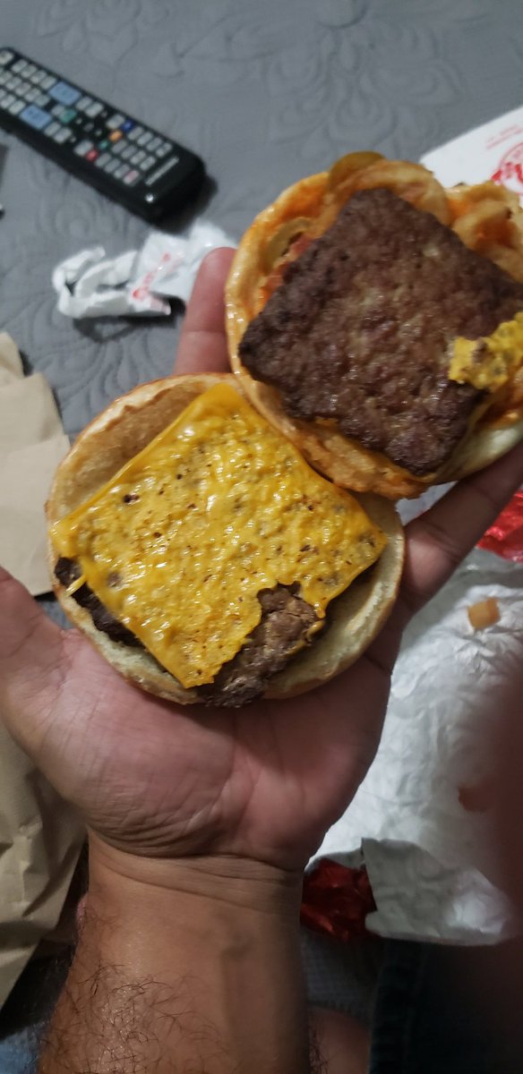 ThatVetEd's tweet photo. @Wendys um. I've never done this before. I don't tweet but dang. I had to. I've never seen a Wendy's burger look like this. Its dry, the cheese looks old. I ordered a bacon jalapeño and got I don't know what. Rough week and now disappointed. https://t.co/NxYWYQMNNq