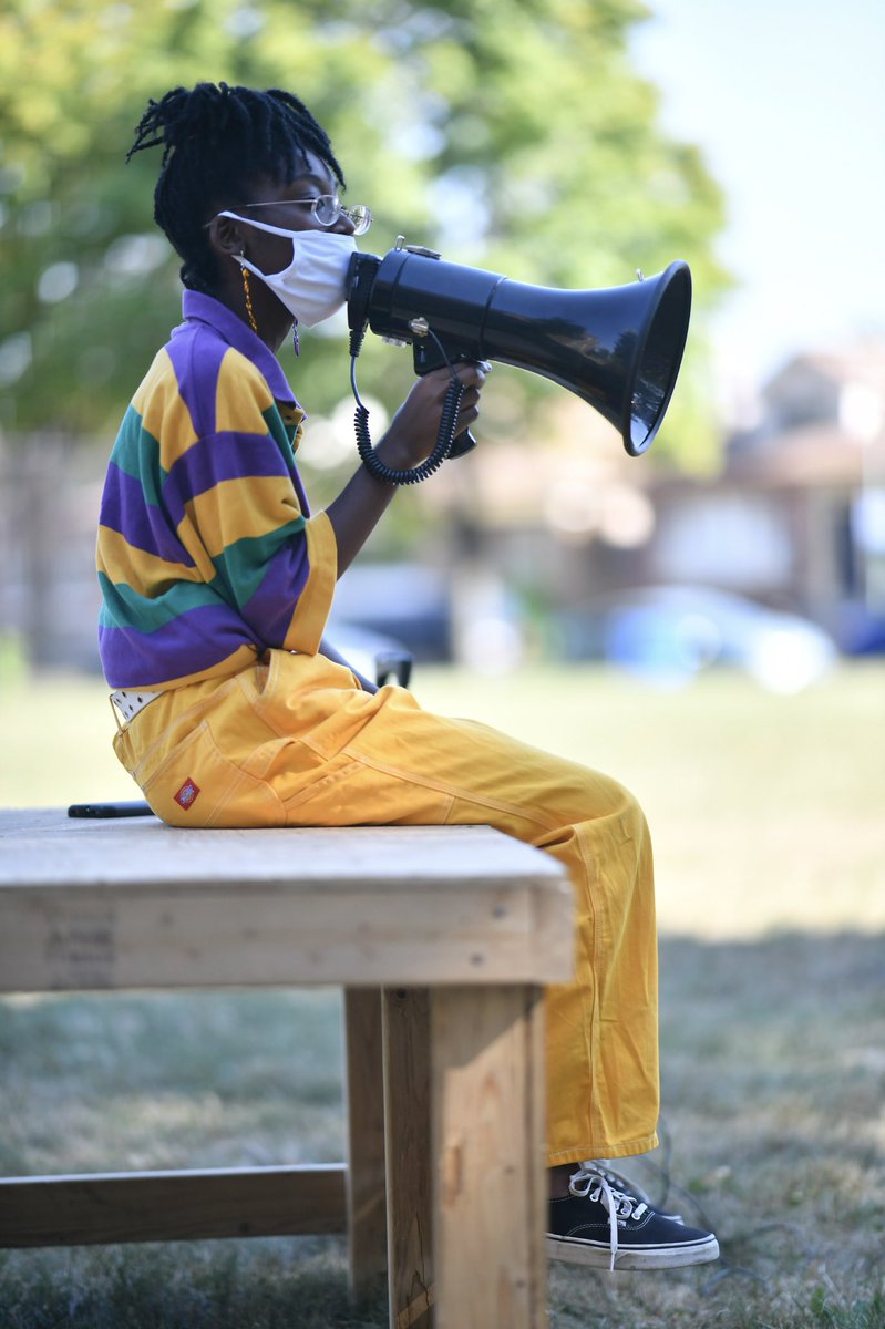 At LaFollette Park in Austin hearing from students, mostly from the west side, about their experiences with SROs and the need to get them out of schools.