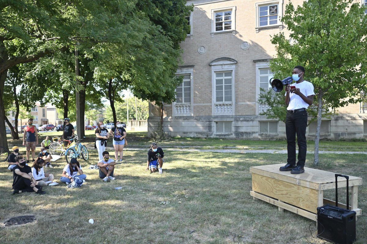 At LaFollette Park in Austin hearing from students, mostly from the west side, about their experiences with SROs and the need to get them out of schools.