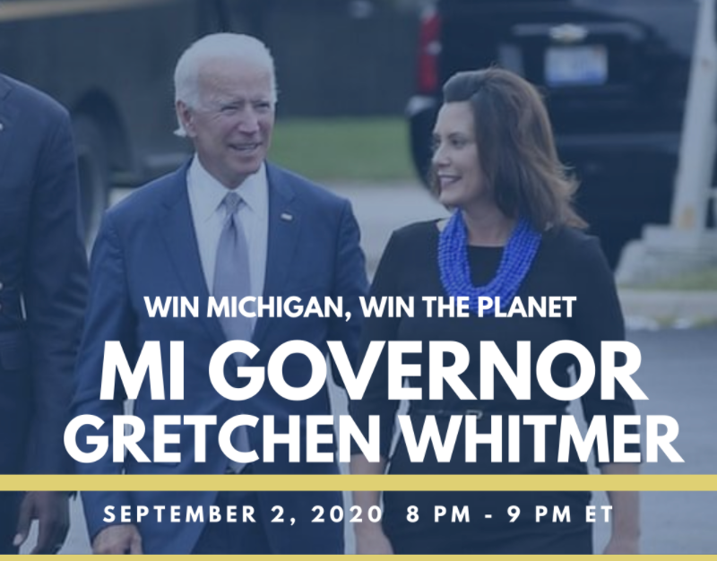 ce4america's tweet photo. Join @CE4BMichigan for Win Michigan, Win the Planet. Join Michigan Governor Gretchen Whitmer and other special guests for this virtual fundraiser to support Joe Biden for President and turn #Michigan blue in November. https://t.co/U1U0R7nIY4 #WinMichigan #Biden2020 https://t.co/GhK7Rfs3j3