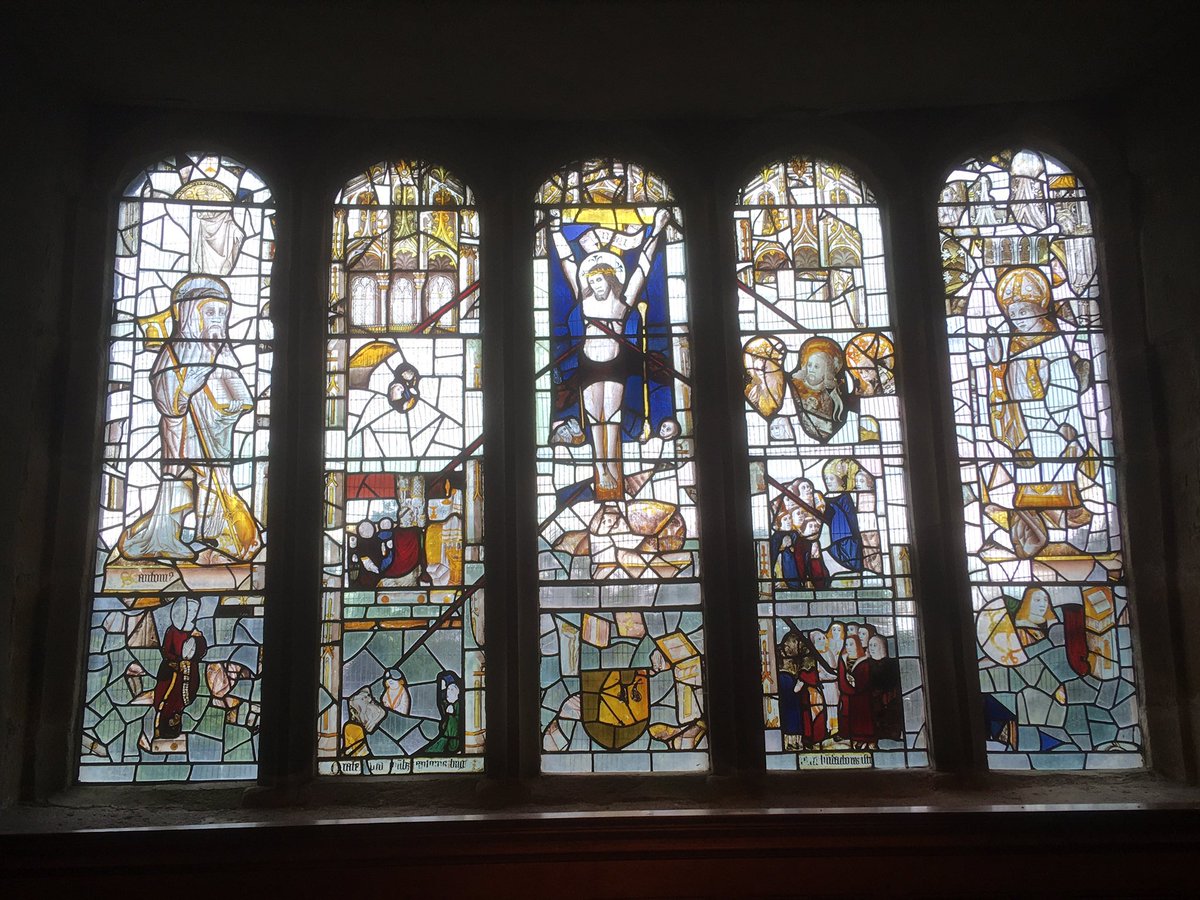 The 15th century glass was removed from Cartmel Priory to stop it from being destroyed. Cartmel Priory was not always as well kept as it is today. It lacked a roof for a long time, and the church was used as sheep pens when local sheep were gathered and sorted.