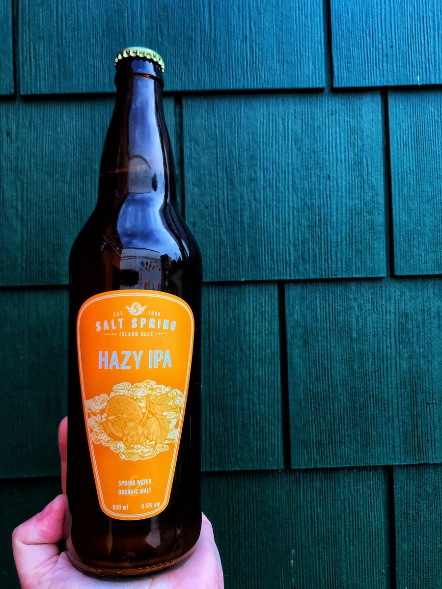 BreweryCreek's tweet image. Those lazy, hazy mornings of summer. Where the mist is still lingering in the air. That is what @SaltSpringAles wants you too imagine when enjoying their Hazy IPA 6.6%. Their take on a North East style that is low on bitterness but full of flavour, notes of peach and grapefruit.