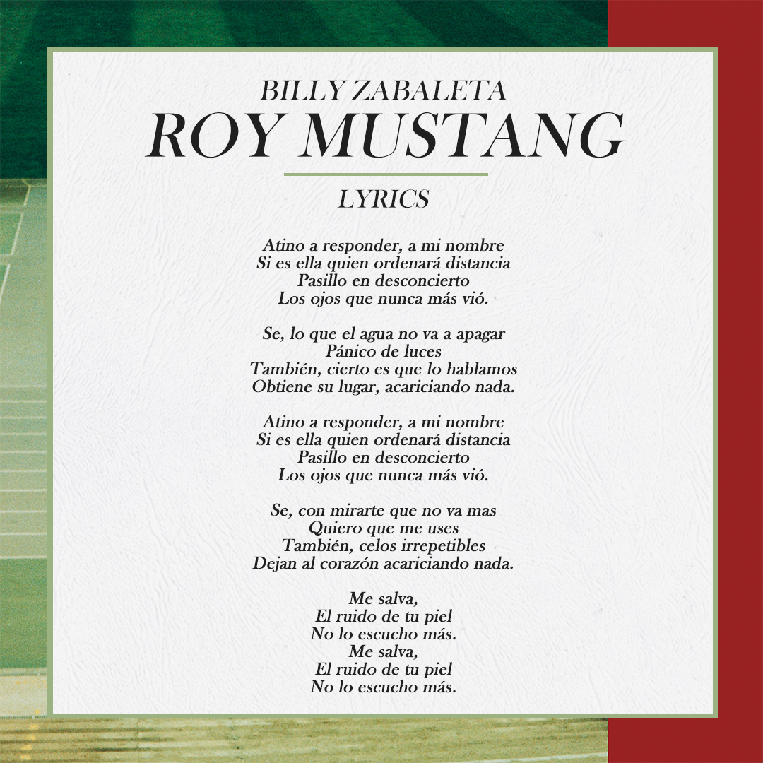 billyzabaletaok's tweet photo. ⁣//ROY MUSTANG//⁣⁣⁣⁣

FULL LYRICS &amp; CREDITS⁣⁣⁣

#SuitePanorama #BillyZabaleta #avantgarde #poprock #indierock #indieargentino #indie #guitar #bass #synth #drums https://t.co/0RFTlde1Wz