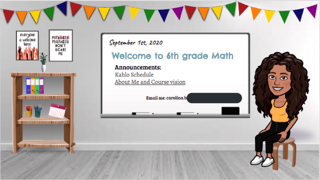 CaroABravo's tweet photo. Planning for this school year is extremely overwhelming but at least my bitmoji classroom is coming along just fine 🤗 https://t.co/X7T4pGf8mc