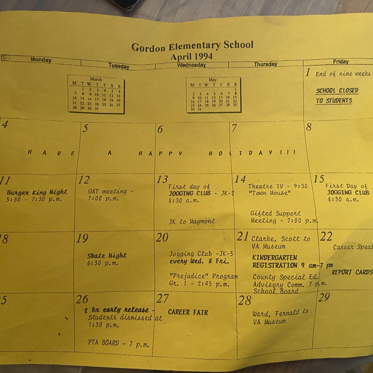 AHolt_educ8's tweet photo. Thanks to a unplanned insurance claim (...back in May...) we are undergoing a kitchen remodel. When our cabinets were removed this week, look what I found! 😂😂@GordonPrincipal @GORDONElemAP #onccps https://t.co/qC8y2eOae3