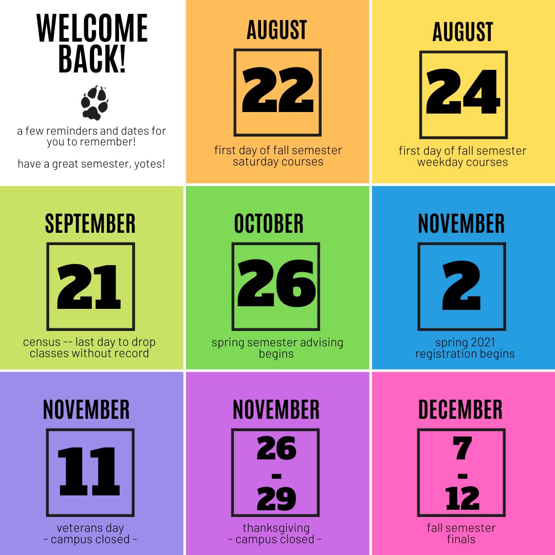 CSUSBofye's tweet photo. A few important dates to remember this semester! Make sure you mark them in your calendar so you don't miss anything! #CSUSBreminders #CSUSB https://t.co/6Nj79n4xFy