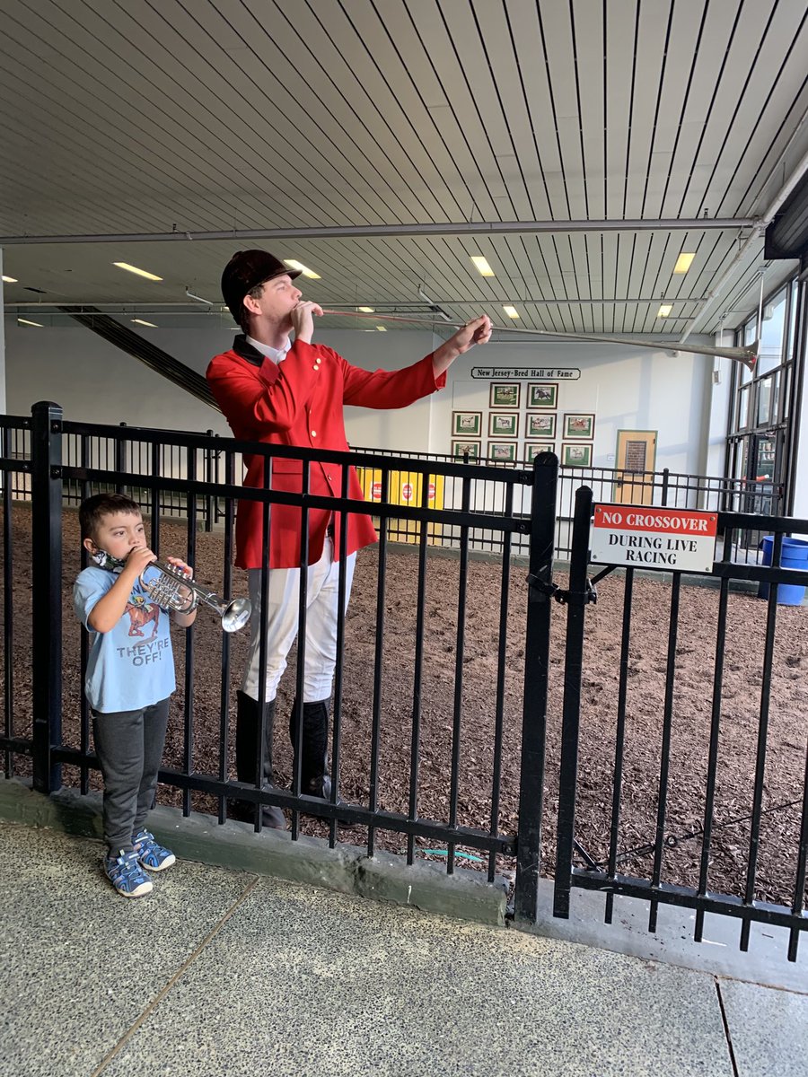 Danny and our Monmouth Bugler Joe luckenvill calling em out to the track