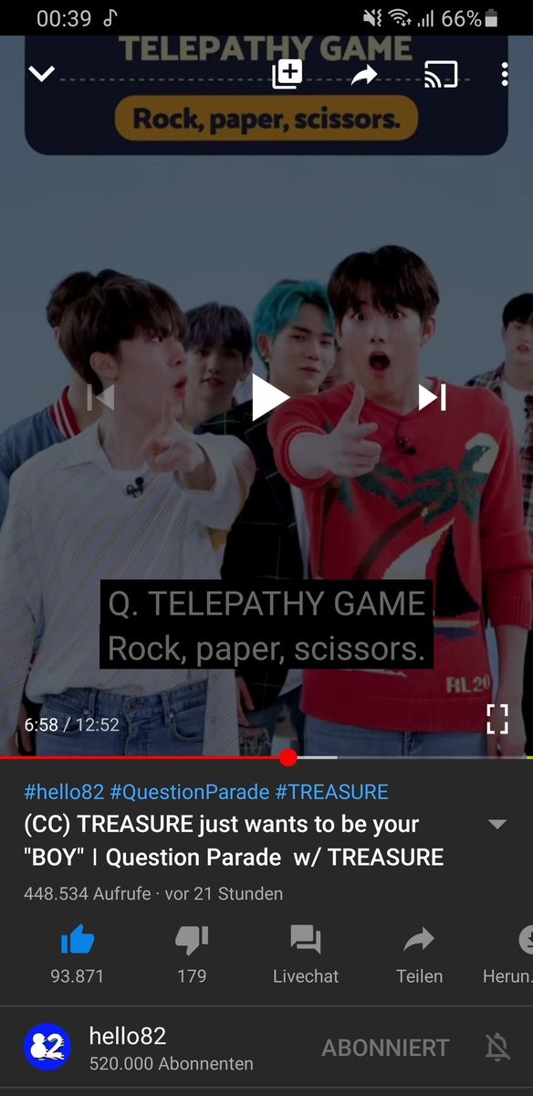 Synuva's tweet photo. @hello82official @treasuremembers 3️⃣  My favorite part is at 6:58 when Junkyus face looks amazed because they were  synchronous, so cute 
#hello82 #TREASURE #TREASURExhello82  #QuestionParade_TREASURE  

https://t.co/o9OybDCa78 https://t.co/TsiZoMabVD
