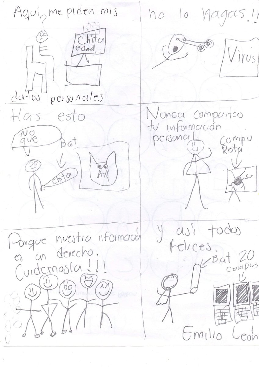 Microacciones's tweet photo. Reflexiones de niñxs en torno a la privacidad de su información. @periodismo_nn

#CuriosidadInfantil #PequenasCoincidencias https://t.co/6zKomJ9Wrq