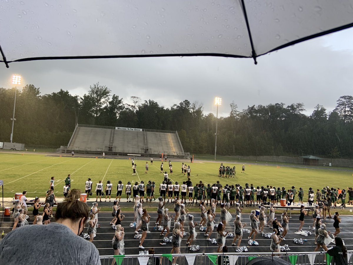 SheaGibby1970's tweet photo. Rain and wind will not stop us from watching our Warriors play football! https://t.co/EwgYcP7le4