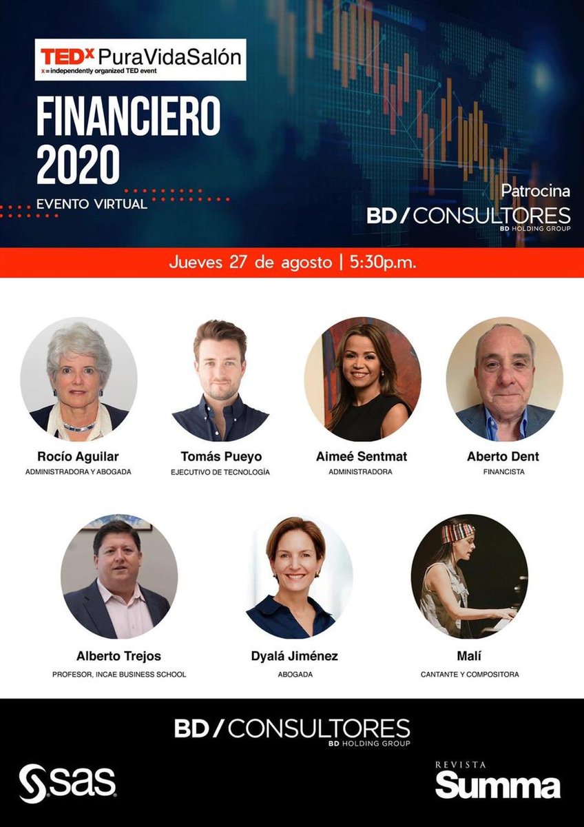singingmali's tweet photo. La próxima semana se viene el evento financiero más exitoso del año, TEDx Pura Vida Salón Financiero 2020, y voy a formar parte de los expositores como artista invitada con mi presentación: “Nada hacés, si no lo hacés”. Para más información: mercadeo@bdconsultores.com https://t.co/nRFafmDgv2