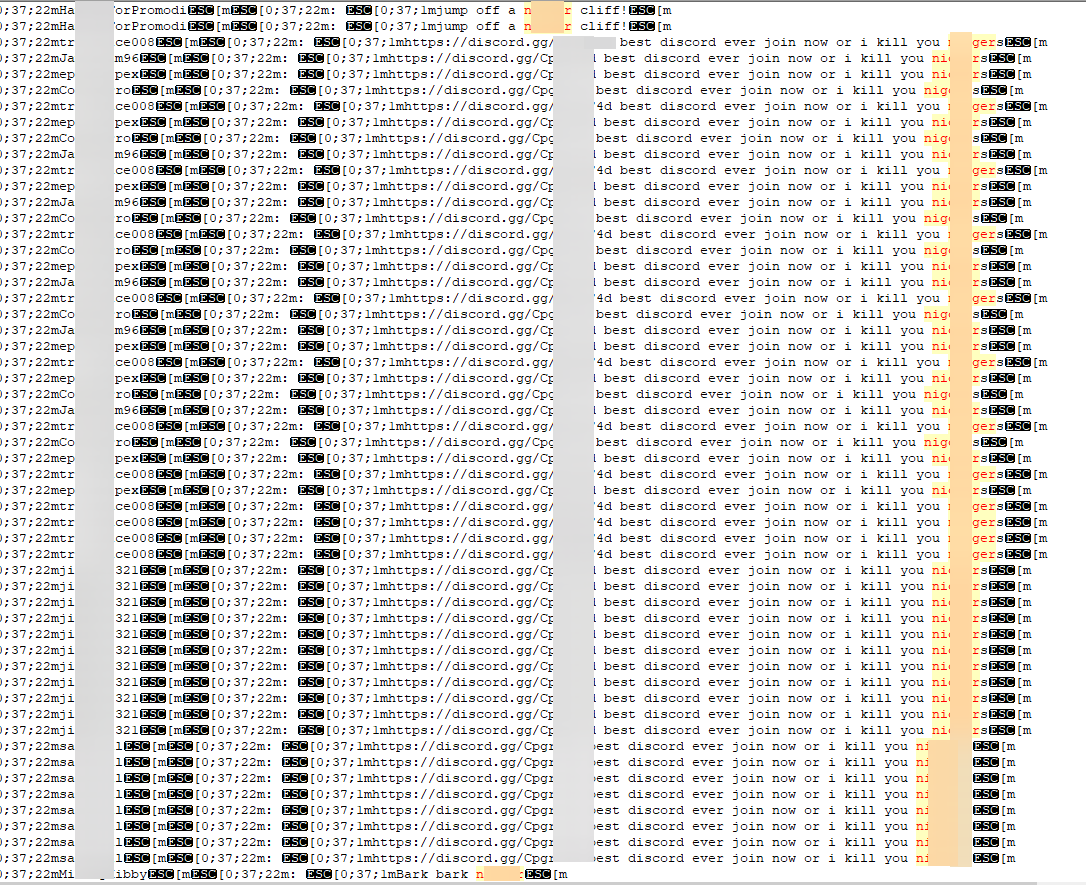 It was during Outvaded (between april 18 and april 22 of 2019, I'm still looking for that log file), I was setting up a plugin called "BungeeChatFilter", which is basically meant to be to avoid people of sending certain words in the chat, because we were being botted all the time