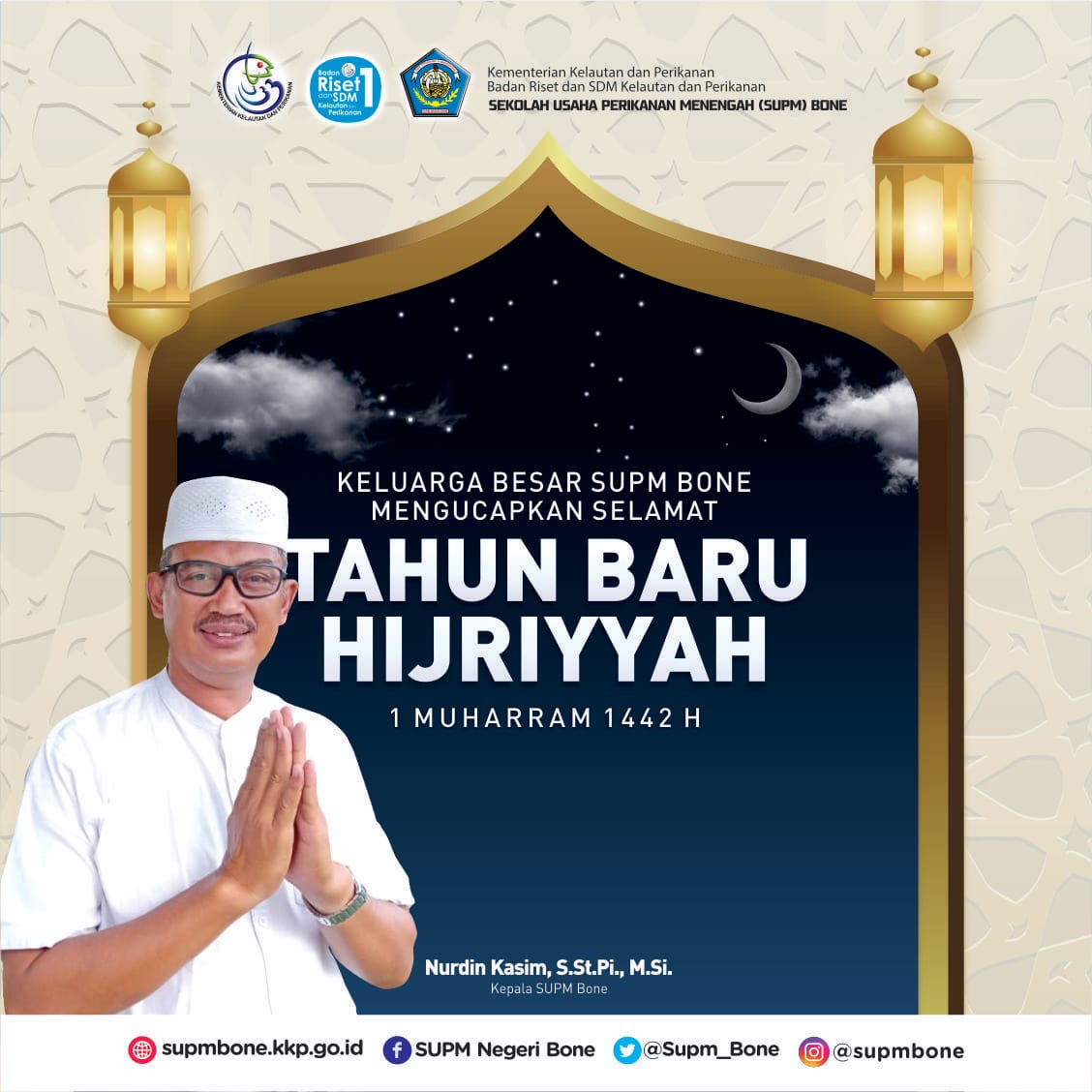 Supm_Bone's tweet photo. Selamat Tahun Baru Hijriah
1 Muharram 1442 H

@Supm_Bone 

------

@brsdm_kp @Pusdik_KP @sjariefwidjaja @bsuprakto @NurdinKasim001 @rafi_ohorella https://t.co/Heq7dlJgeY