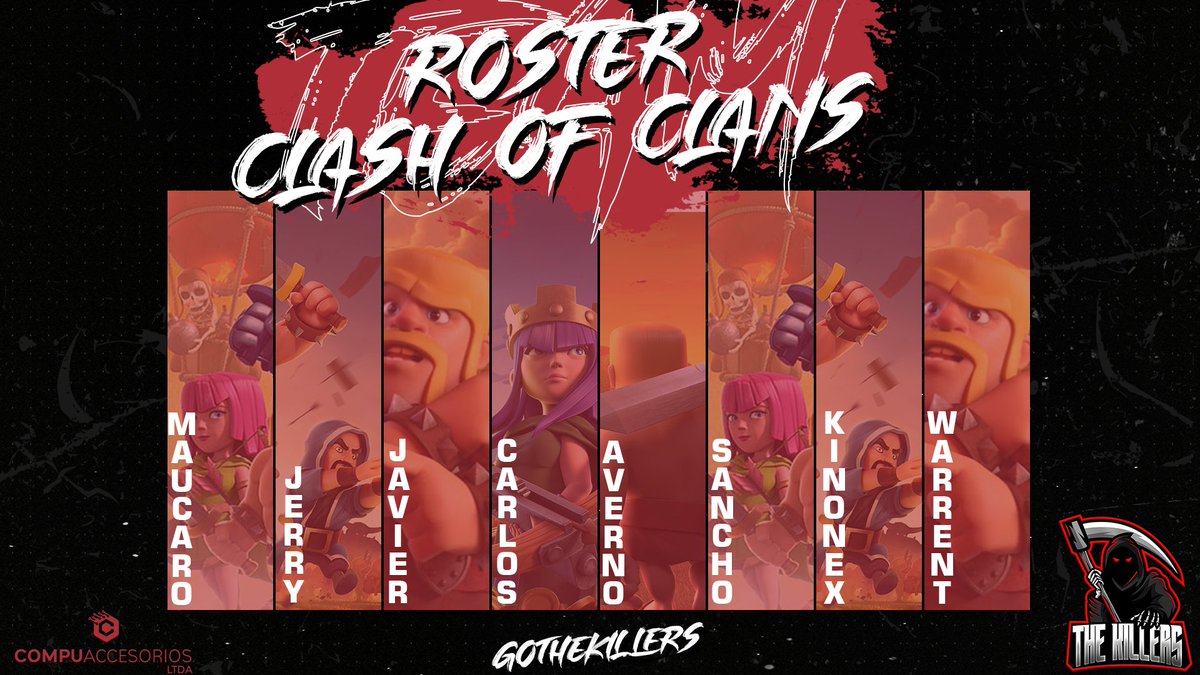 Las presentaciones continúan así que aquí cerramos roster con estas bestias del Clash of Clans 😏..

🔸Maucaro
🔹Jerry
🔸Javier
🔹Carlos
🔸Averno
🔹Sancho
🔸Kinonex
🔹Warrent

¡BIENVENIDOS CHICOS!

#GoKillers 🔥