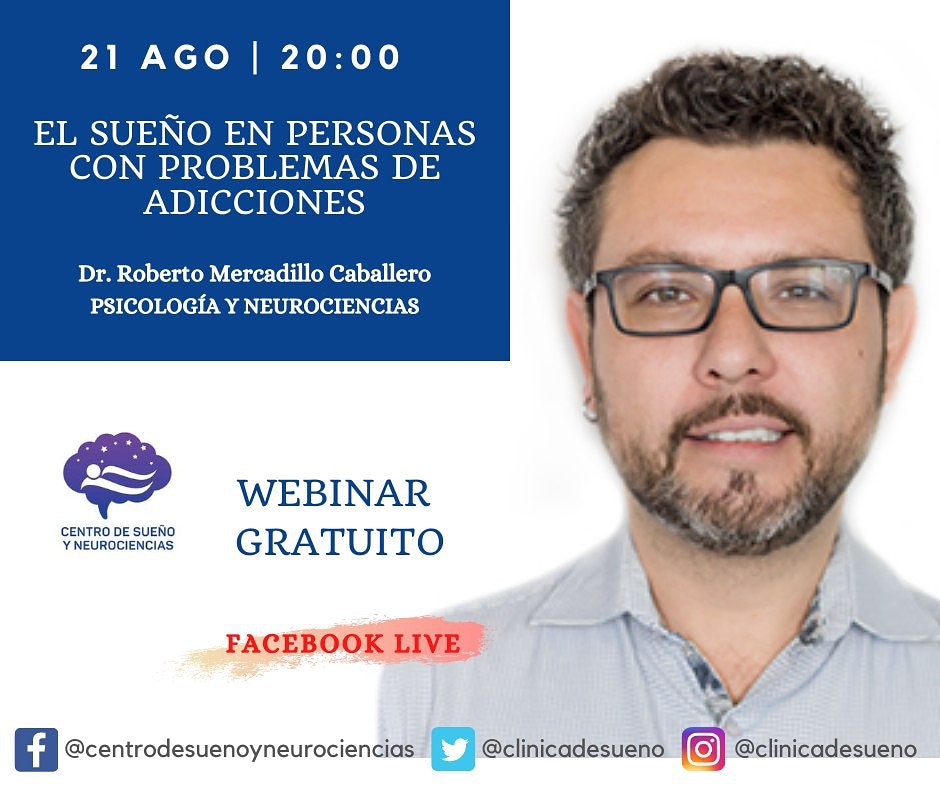 clinicadesueno's tweet image. Les recordamos que este #ViernesDeSueño estaremos compartiendo espacio con el Dr. Roberto Mercadillo, investigador CONACYT y colaborador del Centro de Sueño y Neurociencias, para hablar del #Sueño en personas con problemas de #Adiciones.

@REMercadillo