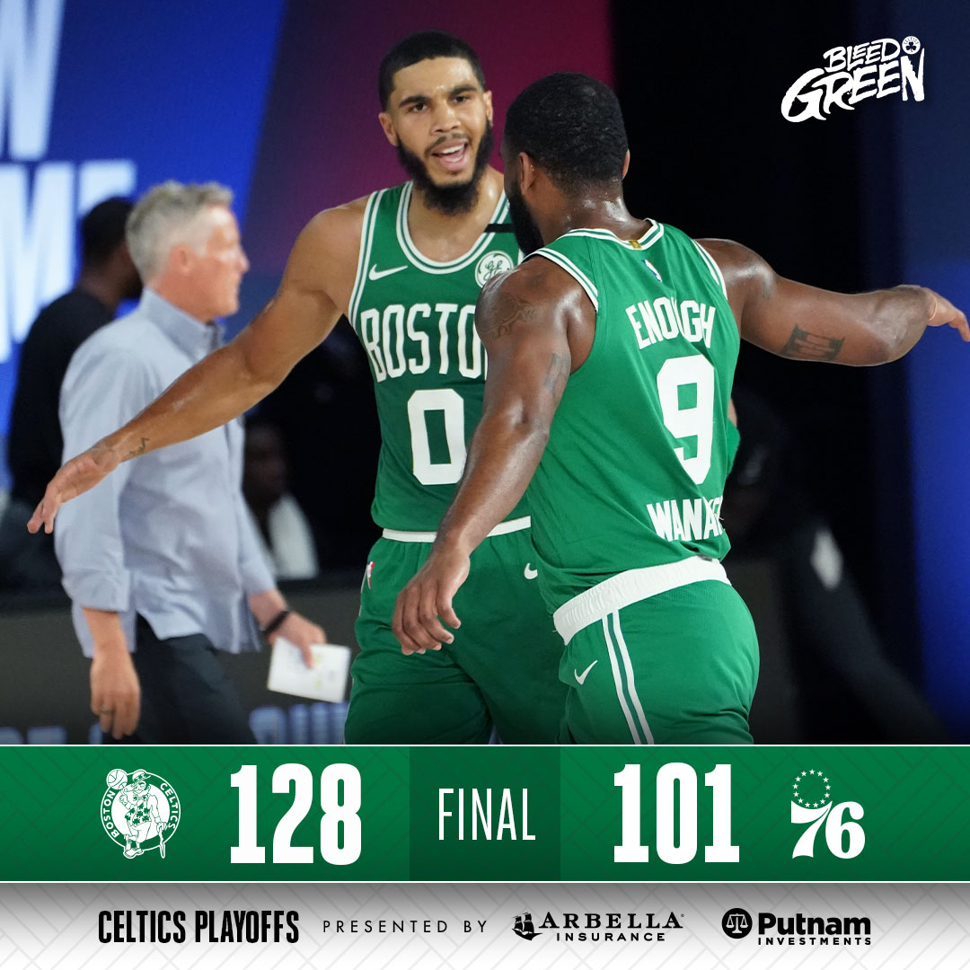 celtics's tweet photo. Gino Time in the bubble ☘️ #CelticsWin https://t.co/MJRLdSOVj7