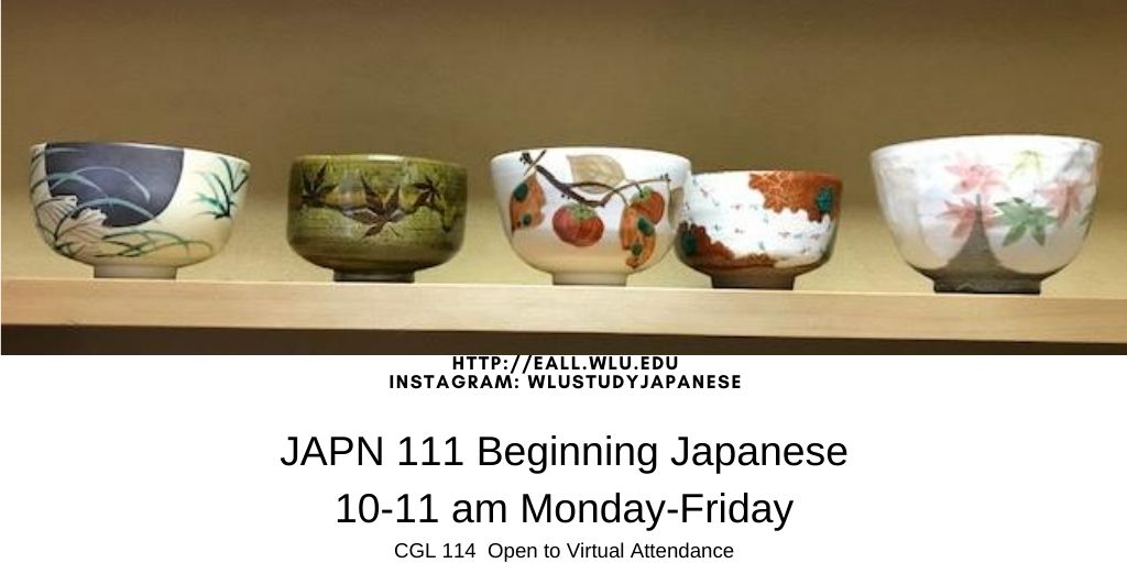 WLUSenshinan's tweet photo. See you at the Academic Fair tomorrow 2:30-4:30 - Zoom into Japanese to find more about all the classes you can take. #washingtonandlee #wlustudyjapanese #wlutearoom #whywlu https://t.co/ei8uQcns6K