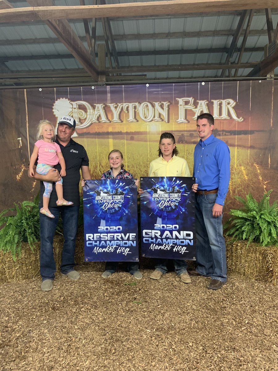 Congrats Trent Stadtmiller on Grand Champion Hog and Morgan Kimmell on Reserve Grand at the Armstrong Coonty/ Dayton Fair 2020 Show!!