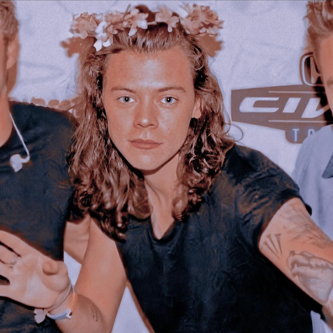 𝘏𝘢𝘳𝘳𝘺 𝘚𝘵𝘺𝘭𝘦𝘴 𝘸𝘦𝘢𝘳𝘪𝘯𝘨 𝘢 𝘧𝘭𝘰𝘸𝘦𝘳 𝘤𝘳𝘰𝘸𝘯; 𝘢 𝘵𝘩𝘳𝘦𝘢𝘥