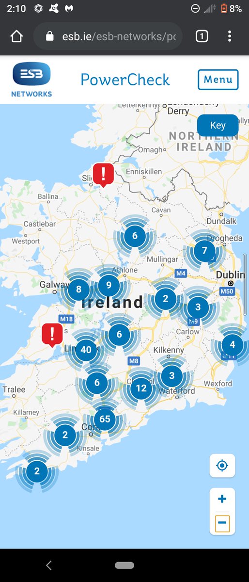 PCRepair5's tweet photo. #StormEllen #ESBpowercheck #ESB Power outages all across the country tonight. Charleville still without power. #Cork #Charleville https://t.co/JVTAOo9OYx