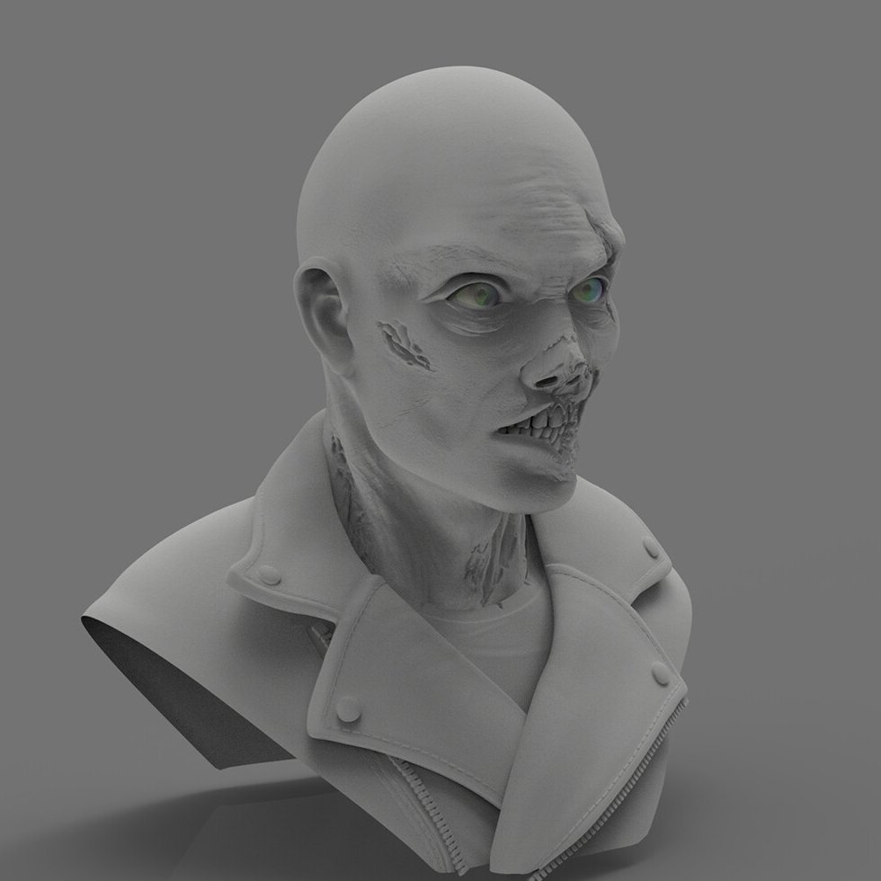 🧠💀🧠
WIP of an old zombie bust that I made for a test assignment last year. Hope you like it! (^w^)/ artstation.com/artwork/qAzar2

#wip #zombie #3d #3dmodeling #zbrushsculpt  #zbrushmodel #zbrush #3dmodeler #videogames