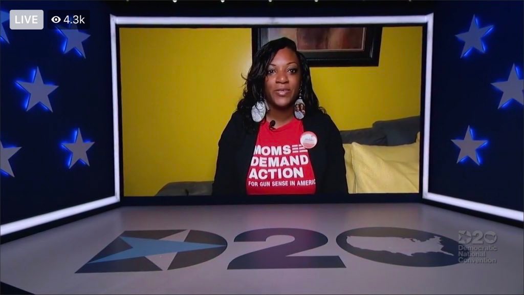 missd1982's tweet photo. It was an honor to share my #SurvivorStrong story at the #DemConvention. As a member of the @Everytown Survivor Network I fight for common-sense gun safety laws and act as my son’s voice, now that gun violence has stolen his. Join me: text HONOR to 644-33. https://t.co/guhHqotPQr