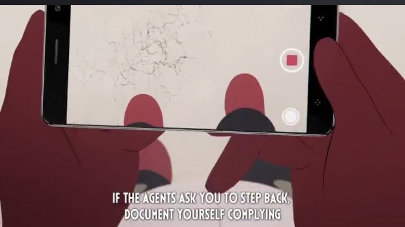 “Abdi let Andrea know that he was there to support her anddocument the agents’ behavior. If the agents ask you to step back, document yourself complyingand continue filming if you feel comfortable.”