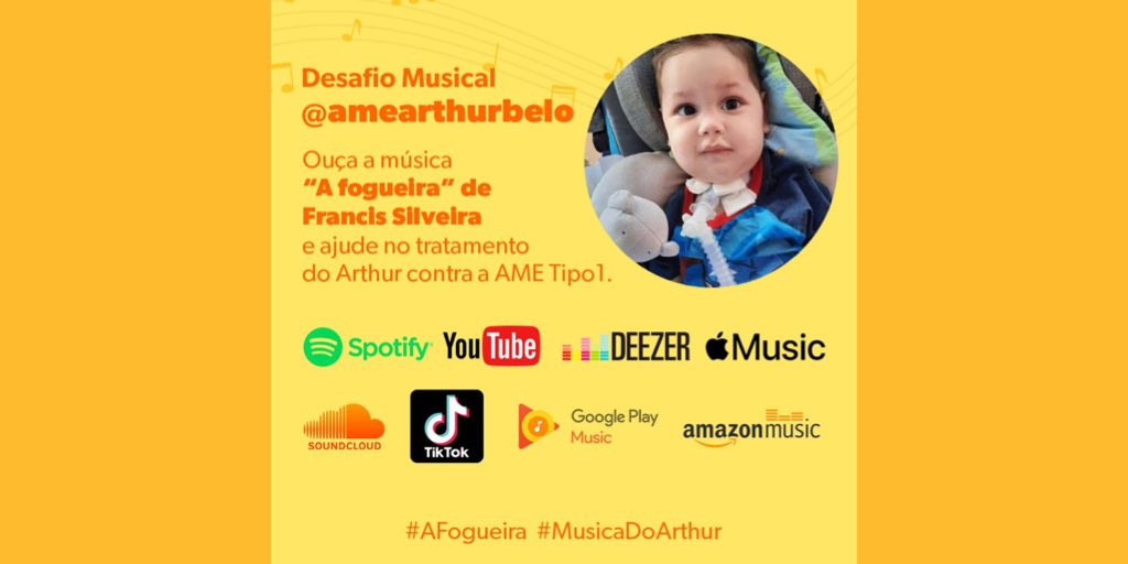 amearthurbelo_'s tweet photo. Você também pode ajudar ouvindo a música “ A fogueira”. Todos os “plays” são doados para o Arthur. #amearthurbelo https://t.co/seM1HCgk4l