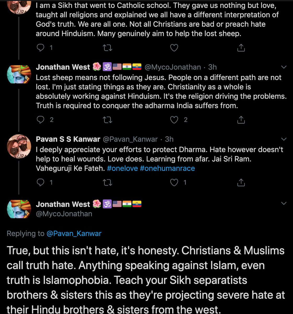 AyaJonathan1's tweet photo. @Pavan_Kanwar Yes, please do close your eyes &amp; go within. Those that know me, know why I'm here. There'e no scam. Pavan, a Sikh living in London doesn't like me calling out Christianity &amp; really doesn't like me mentioning Sikh separatists. Our exchange that caused him to have issues.👇 https://t.co/cuyPNf5GRk