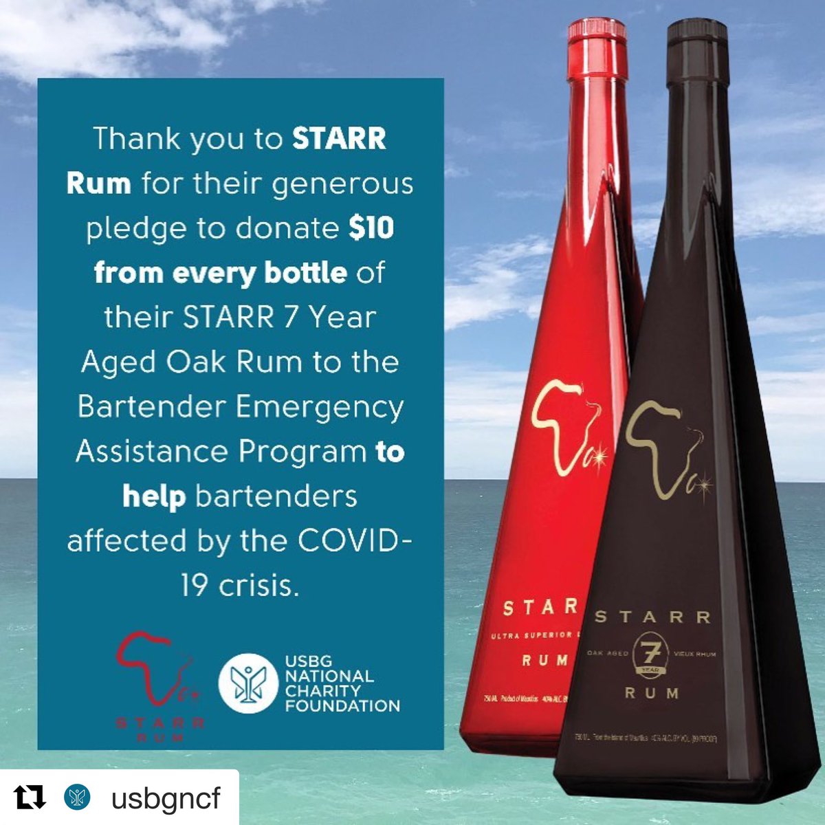 $10 from every bottle
of the
award winning
limited edition

STARR 7 YEAR OAK AGED RUM

goes to
B.E.A.P. COVID-19 RELIEF ♥️

<a href="/STARRrum/">STARR rum</a> <a href="/USBGNCF/">USBG Foundation</a> <a href="/TheUSBG/">United States Bartenders' Guild - USBG</a> 

#BEAP #USBG #allSTARR #STARR7 #STARRrum

✨field to bottle, single estate rum made by hand in mauritius✨