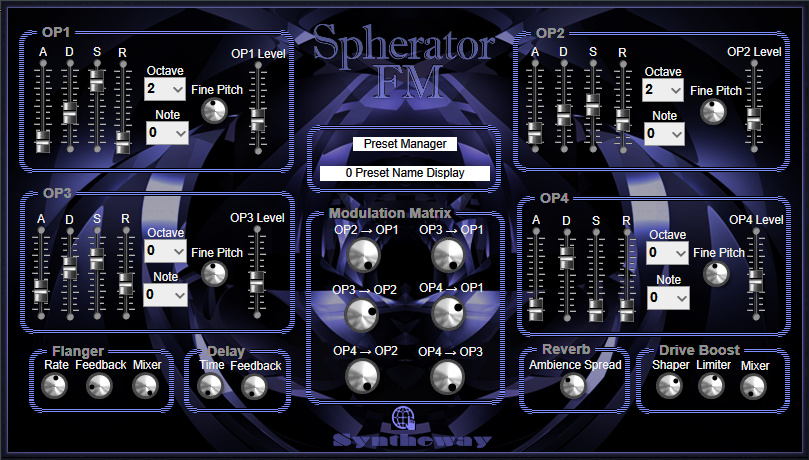 daniellaiseca's tweet photo. Syntheway releases #SpheratorFM: 4 Operator Frequency Modulation Synthesizer VST VST3 Audio Unit for Windows and Mac: Leads, Pads, Basses, Keys, Atmos Textures, Ambient Soundscapes Win Mac #FMSynthesizer #FMSynthesis #FrequencyModulationSynthesizer #FrequencyModulationSynthesis https://t.co/5bWiXSBkO7