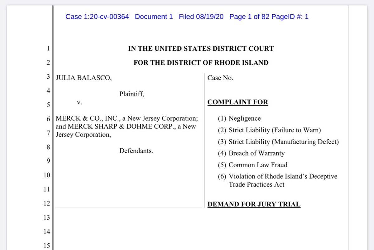 Gardasil Lawsuit filed today

baumhedlundlaw.com/pdf/Gardasil/C…
