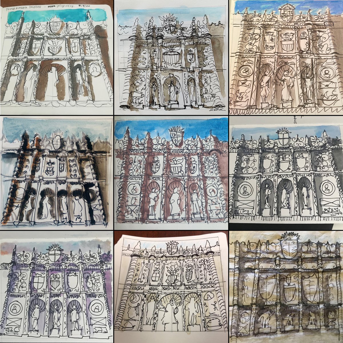 sdasla's tweet image. Showing off a few of the sketches from our recent virtual Sketch San Diego class! Olya Losina of the Prima Materia Institute led us through a quick sketch of the SD Museum of Art. Thanks to Olya for her time, Amy Minicilli of Acker-Stone for sponsoring, &amp;amp; all who participated!