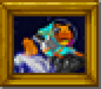SZeldria's tweet photo. Frame representing the space crapal in reference to the mascot of SpaceKaeru go follow him ! @Space_Kaeru 😄 #pixelart #pixelframe #pixelartist #pixelmaker #pixelrpg #rpgfantasy #rpggame https://t.co/IQEaWKawDW