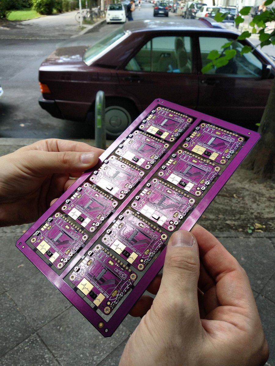 At the same time in Berlin: The first 1500 Harmonic Boards are ready and we pick them up.We also get an explanation for the bad results a week ago: The final PCBs are 0.5 mm thinner than what the CM expected, resulting in issues with paste printing and component placement.