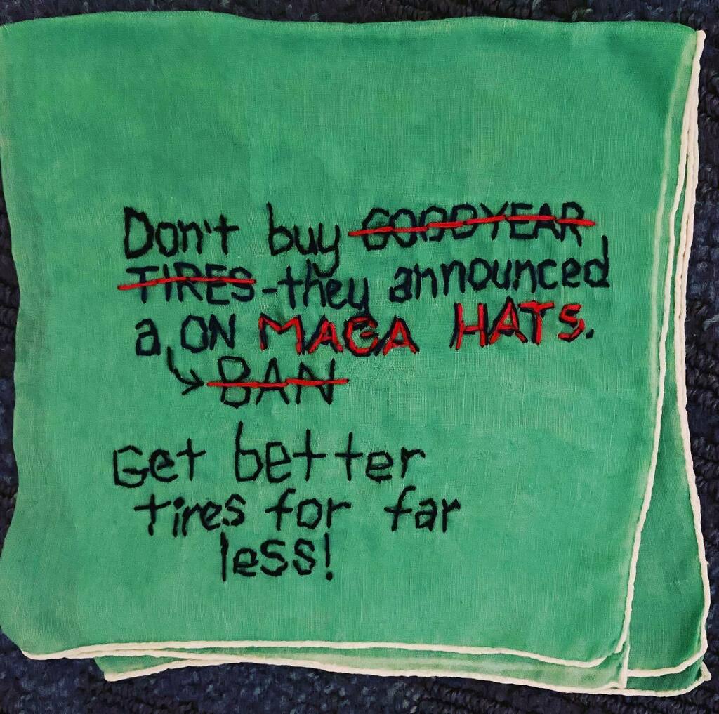 TinyPricks's tweet photo. Tired of Trump. Tweet “Don’t buy GOODYEAR TIRES - They announced a BAN ON MAGA HATS. Get better tires for far less! (This is what the Radical Left Democrats do. Two can play the same game, and we have to start playing it now!).” #foolishgames #tinypricks… https://t.co/YVlTbz9LxH https://t.co/8kLk0vr3qu